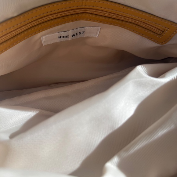 Nine West Mustard Shiny Faux Leather Handbag - Picture 7 of 7